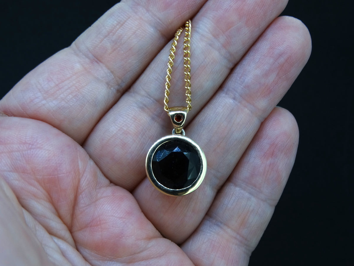 6ct Cairngorm Quartz with Scottish Gold and Sterling Silver Pendant image 2