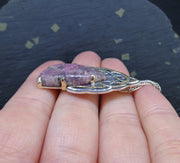 'Ròs tearc' Scottish Pink Tourmaline on a Scottish Gold & Silver Pendant image 3