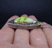 'Eilean Ceo' Skye Marble & Peridot, on a Scottish Gold & Sterling Silver Pendant image 5
