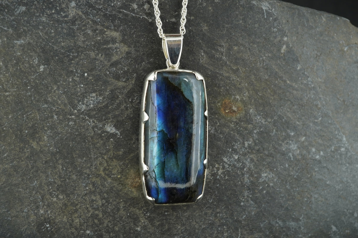 Statement Labradorite Sterling Silver Pendant image 0