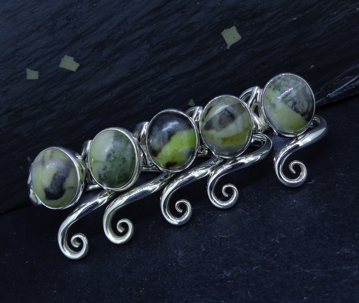Skye Marble Celtic Sterling Silver Ring image 8