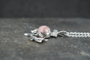 Rare Pink Skye Marble Sterling Silver Thistle Pendant image 2