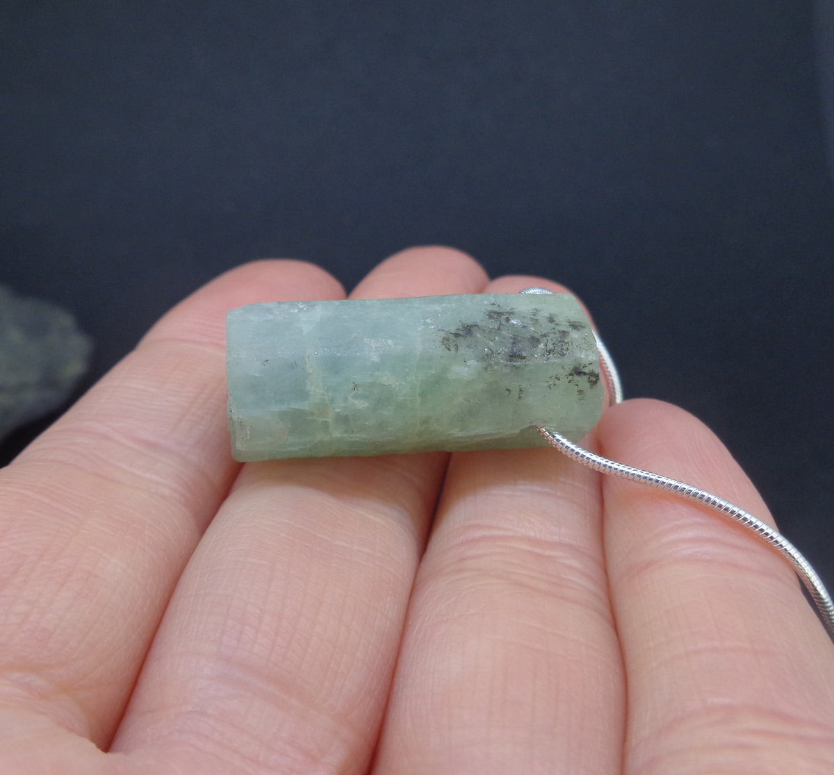 Rough Aquamarine Sterling Silver Necklace image 3