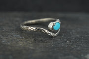 Sleeping Beauty Turquoise Sterling Silver Serpent Ring image 3