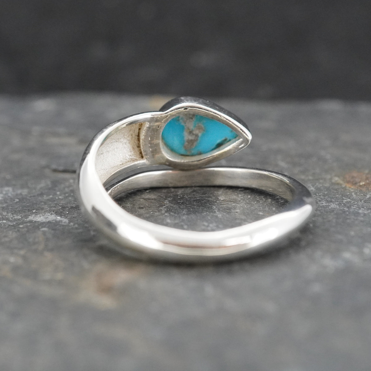 Rare Bisbee Turquoise Sterling Silver Wrap Ring image 3