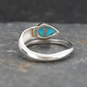 Rare Bisbee Turquoise Sterling Silver Wrap Ring image 3