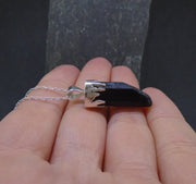 Black Tourmaline Shard Sterling Silver Pendant image 2