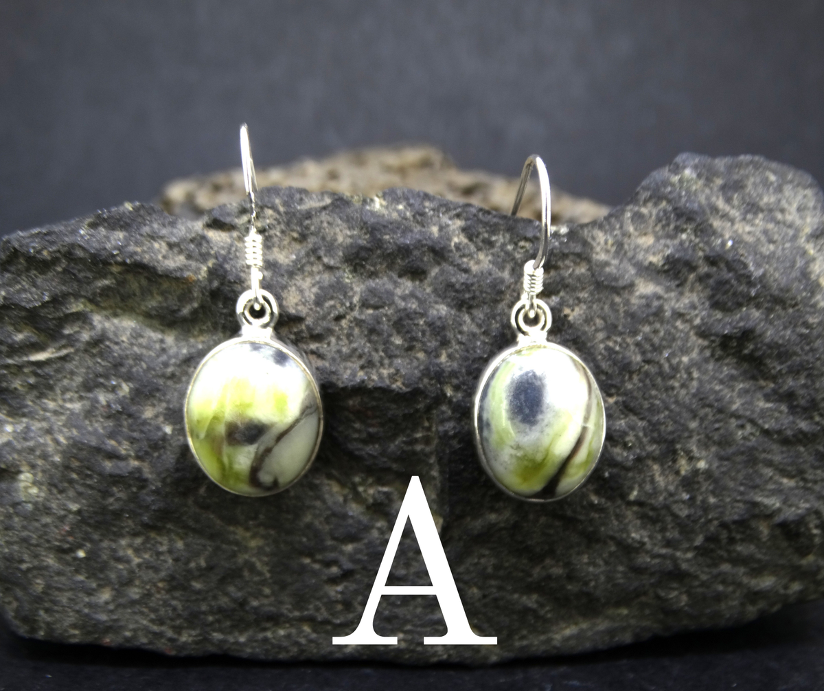 Skye Marble Sterling Silver Small Oval Earrings image 3