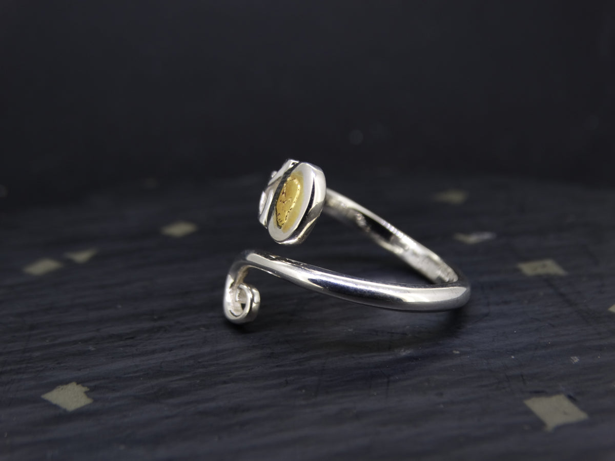 Gold Nugget Sterling Silver Celtic Wrap Ring image 2