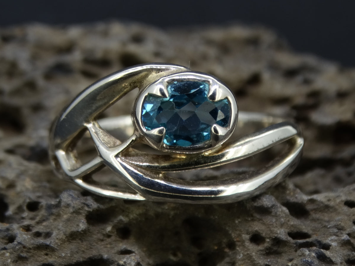 Blue Topaz Sterling Silver Ring image 0