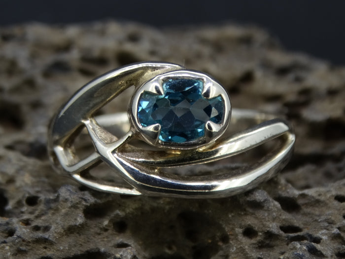 Blue Topaz Sterling Silver Ring image 0