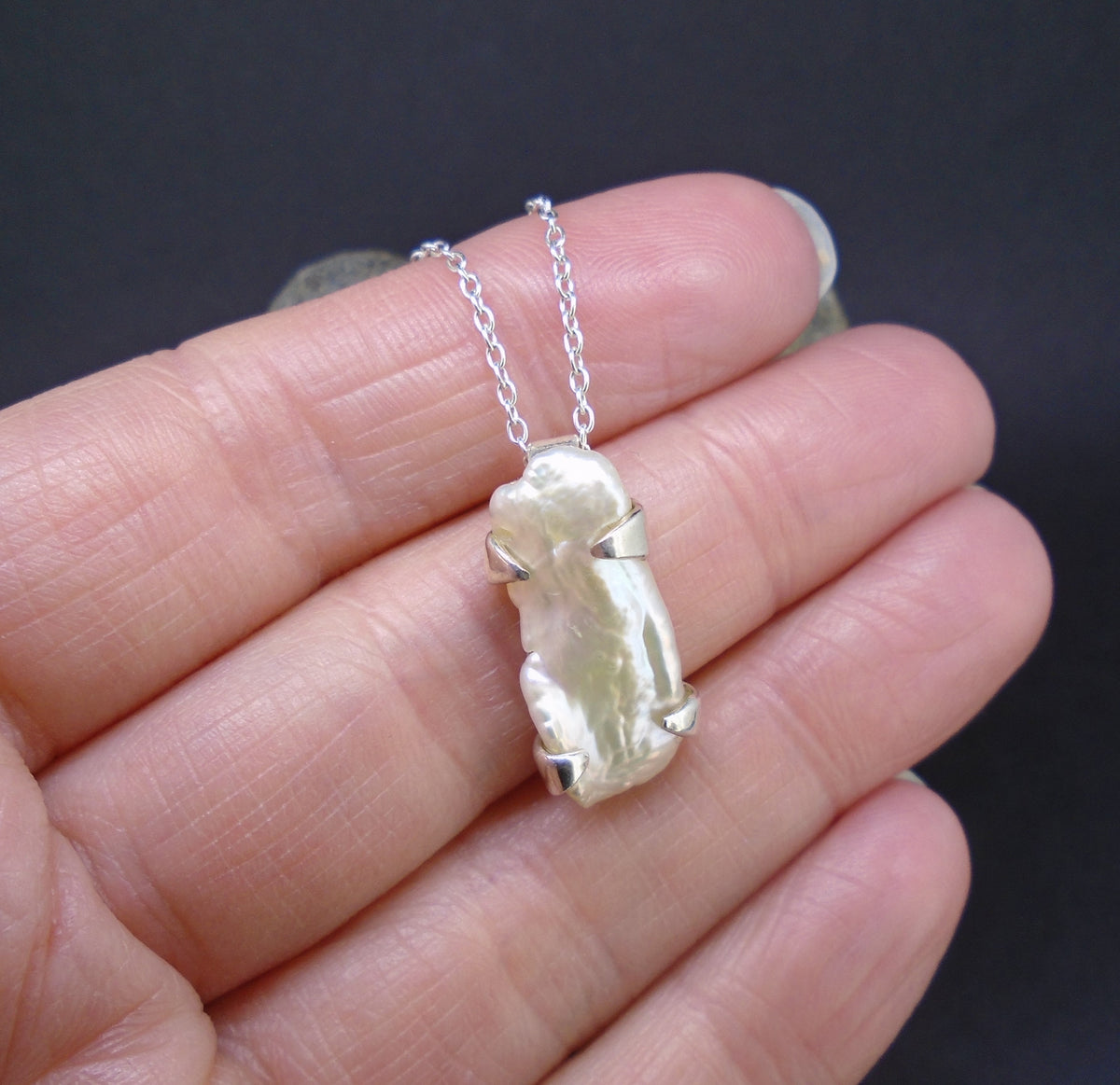 Baroque Pearl Sterling Silver Pendant image 4