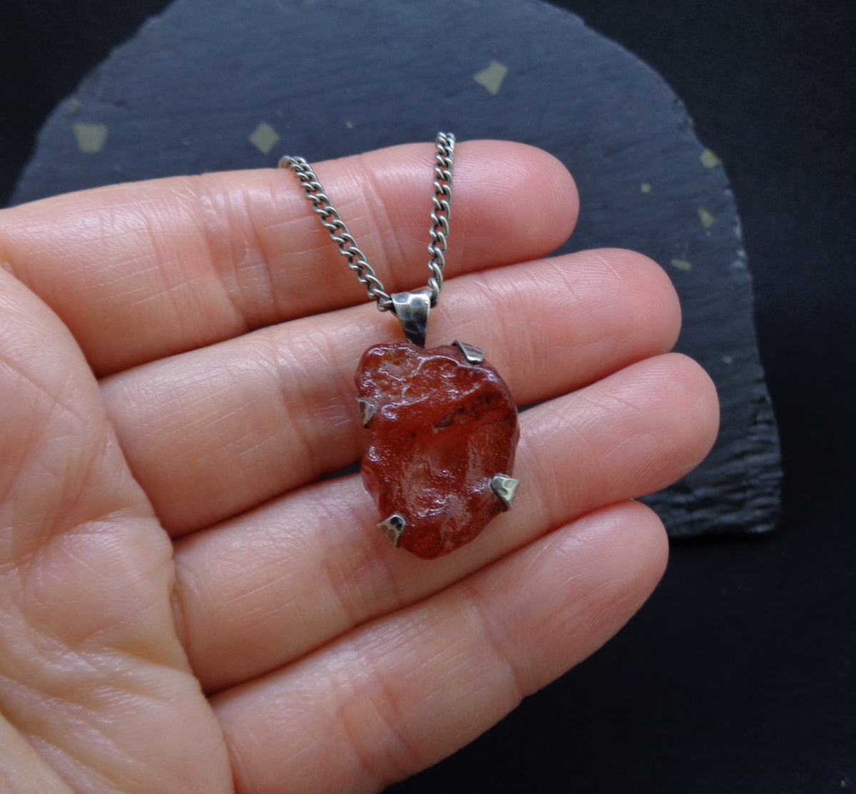 Carnelian Sterling Silver Pendant image 1