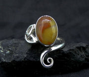 Burn Anne Agate Sterling Silver Celtic Ring image 0