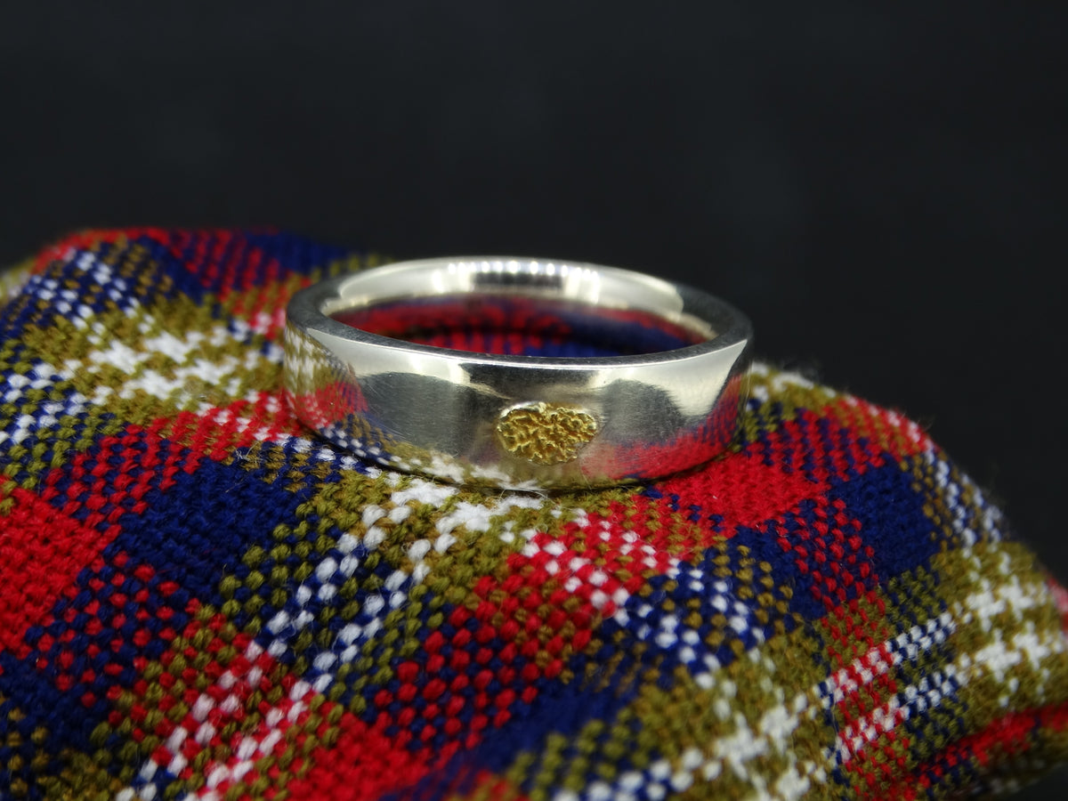Large Gold Nugget Sterling Silver Wedding Ring image 2