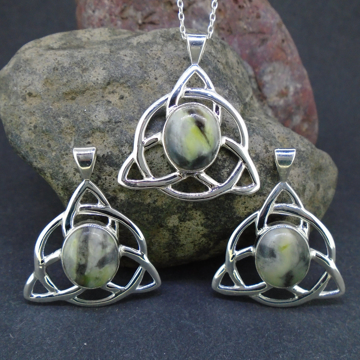 Skye Marble Celtic Knot Sterling Silver Pendant image 1
