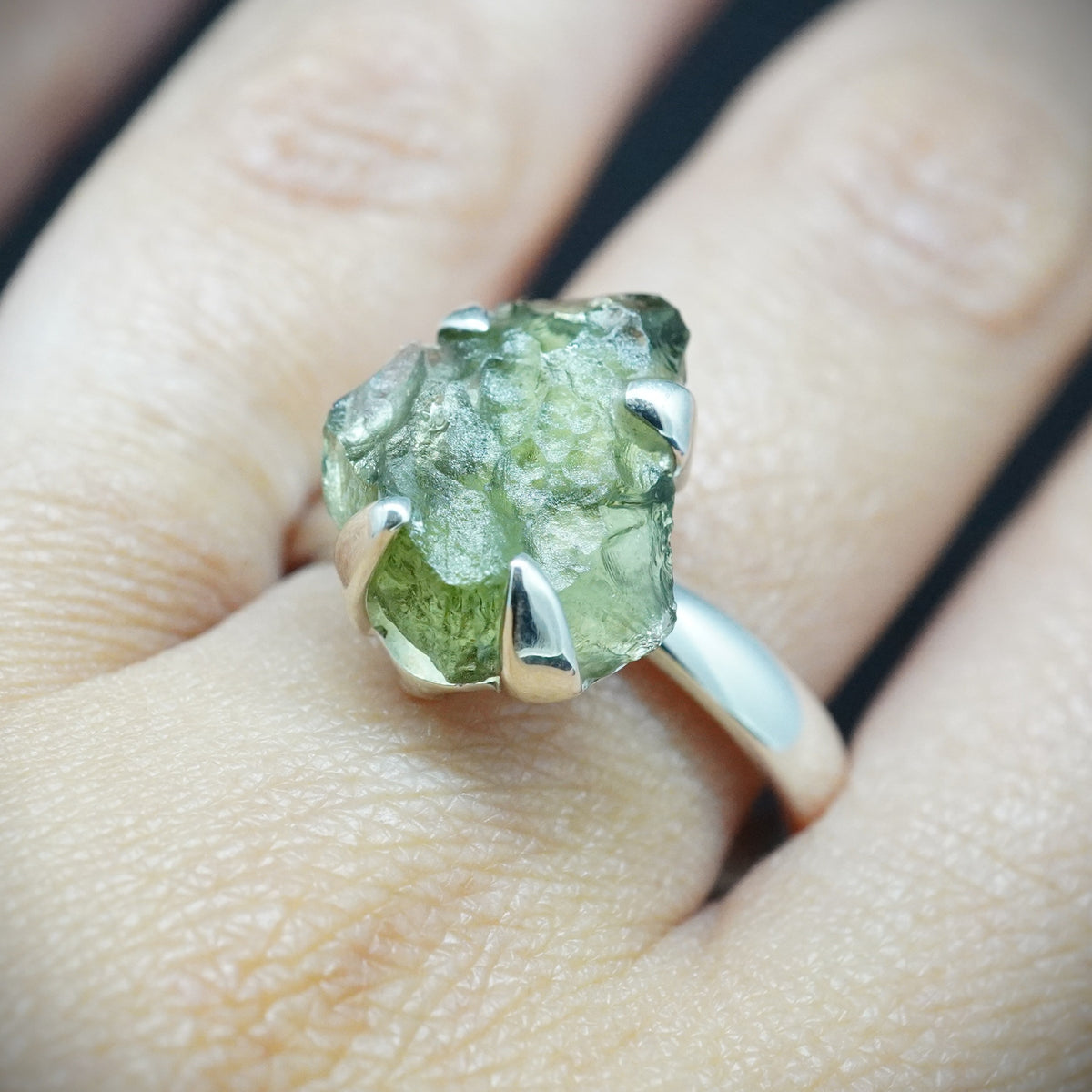Moldavite Sterling Silver Ring image 2