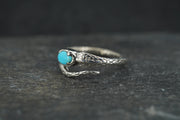Sleeping Beauty Turquoise Sterling Silver Serpent Ring image 2
