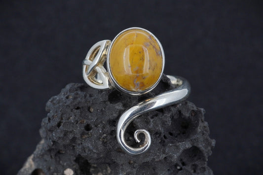 Burn Anne Agate Sterling Silver Celtic Ring image 0