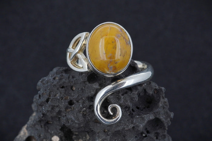 Burn Anne Agate Sterling Silver Celtic Ring image 0