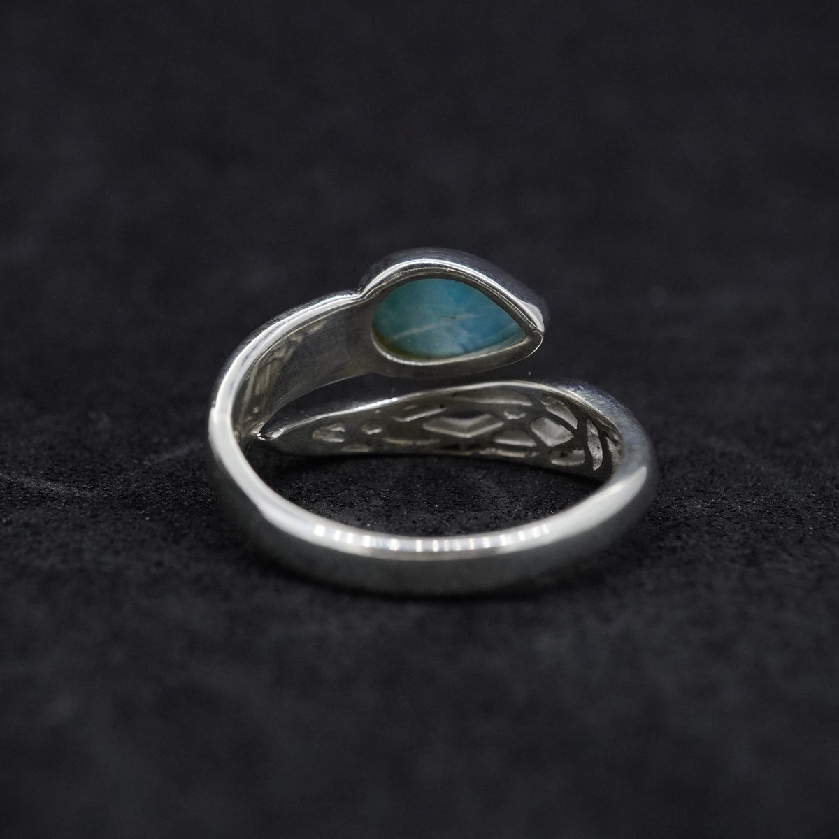Larimar Celtic Wrap Adjustable Sterling Silver Ring image 4