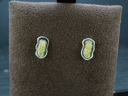 Gold Nugget Sterling Silver Stud Earrings - 8x4mm image 3