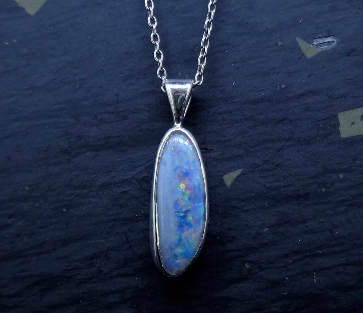Opal Doublet Sterling Silver Pendant image 0
