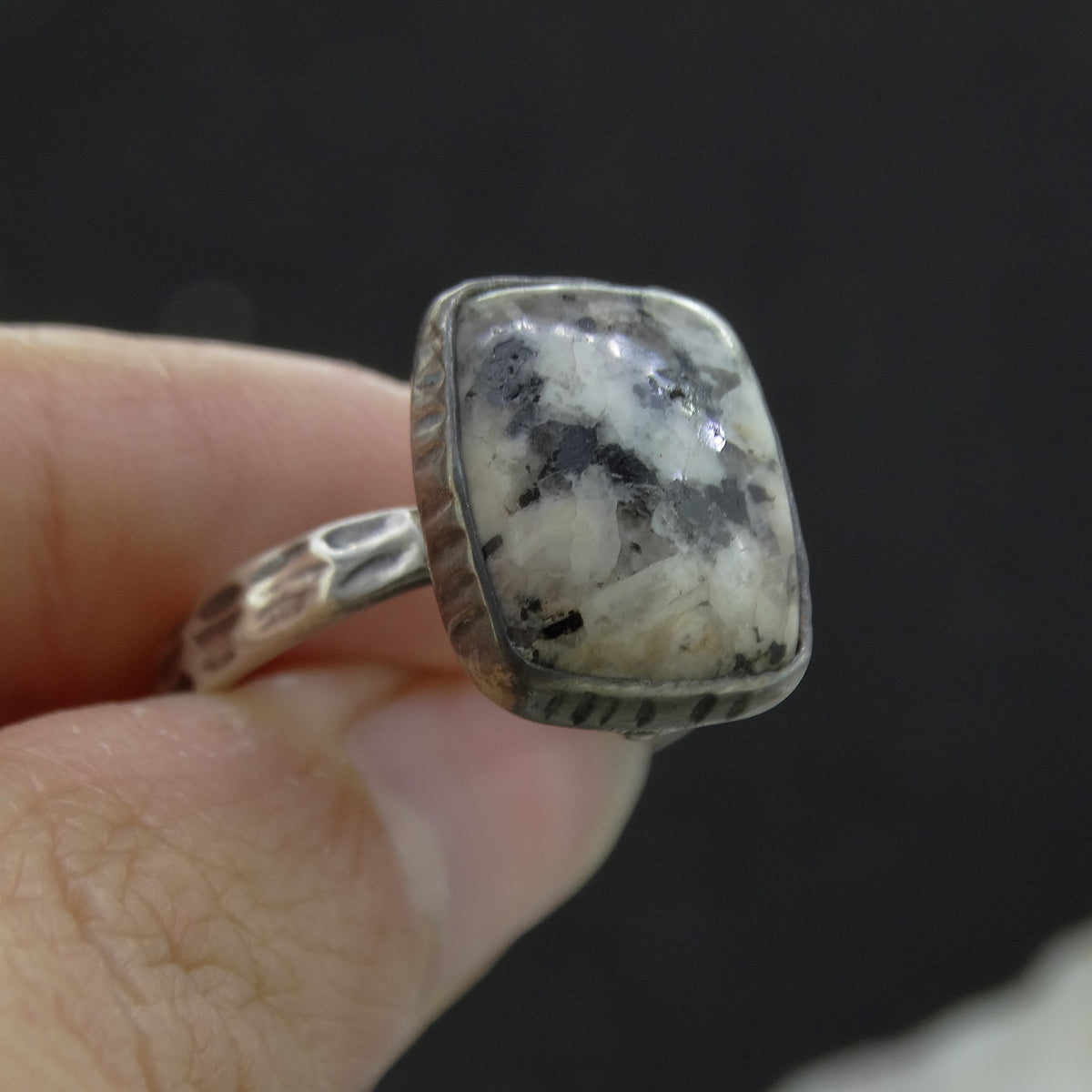 Edinburgh Cobblestone Hammered Effect Sterling Silver Ring image 2