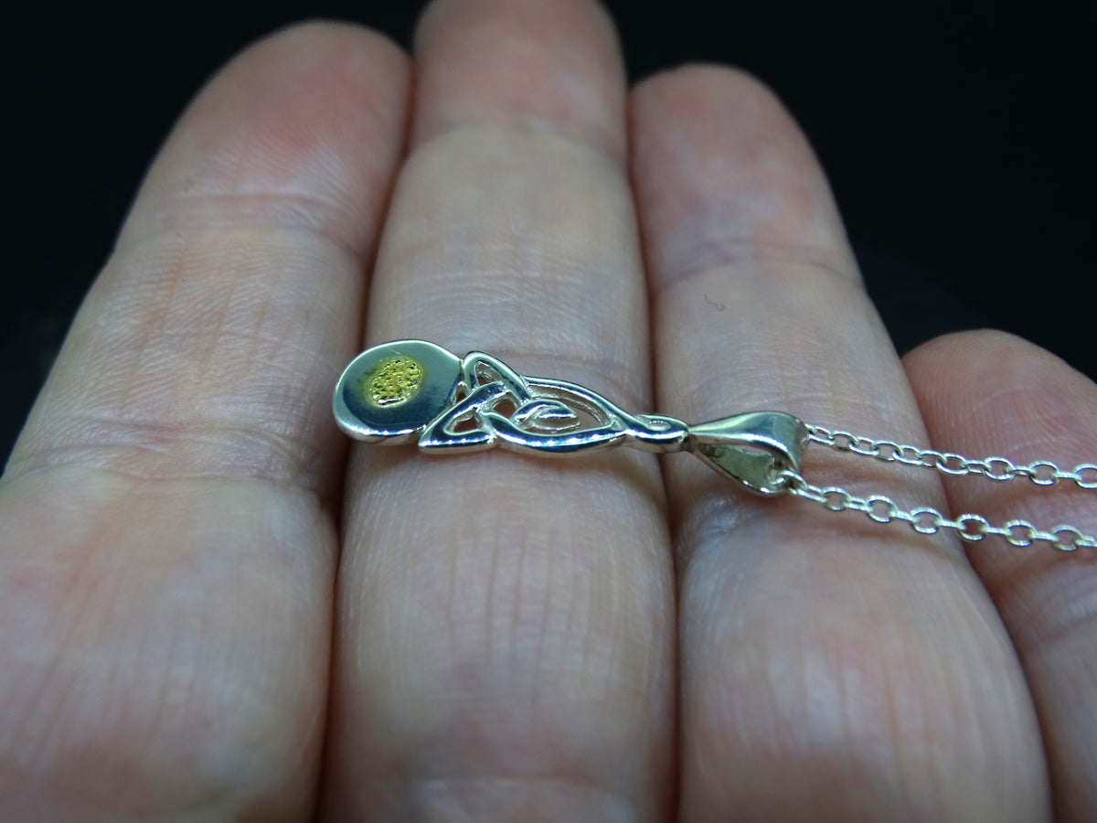 Gold Nugget Celtic Sterling Silver Pendant image 3