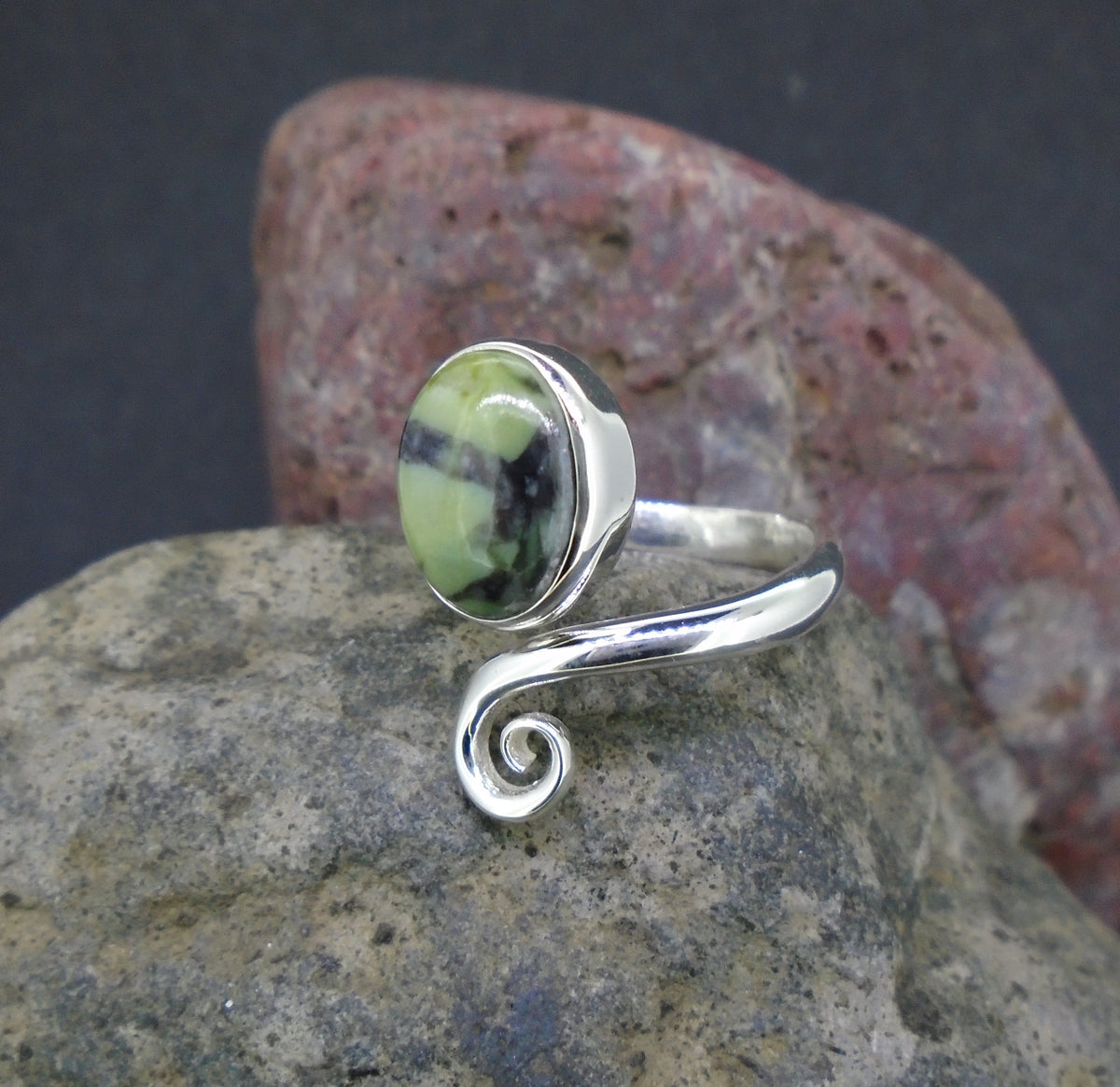 Skye Marble Celtic Sterling Silver Ring image 5