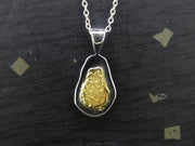 Large Gold Nugget Sterling Silver Pendant - 22x10mm image 0