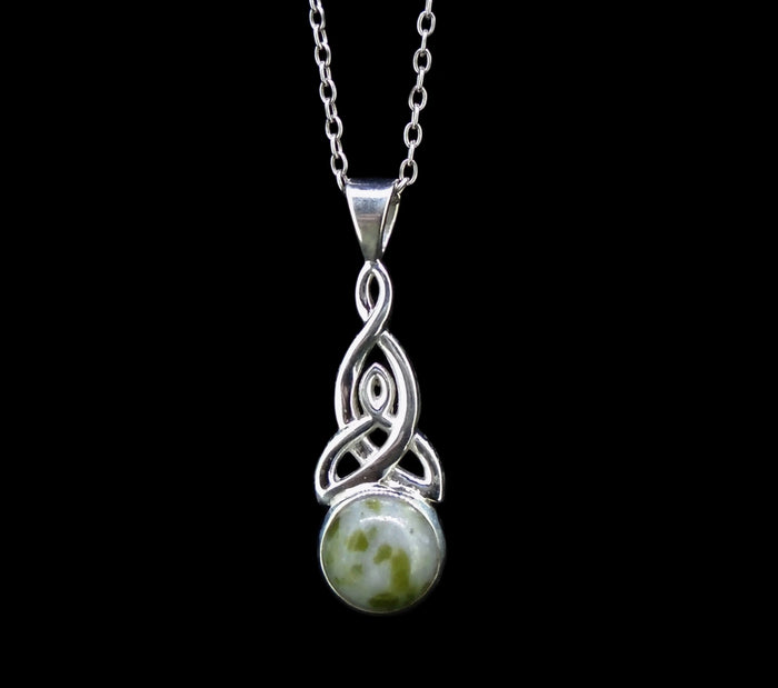 Iona Marble Celtic Knot Sterling Silver Pendant image 0