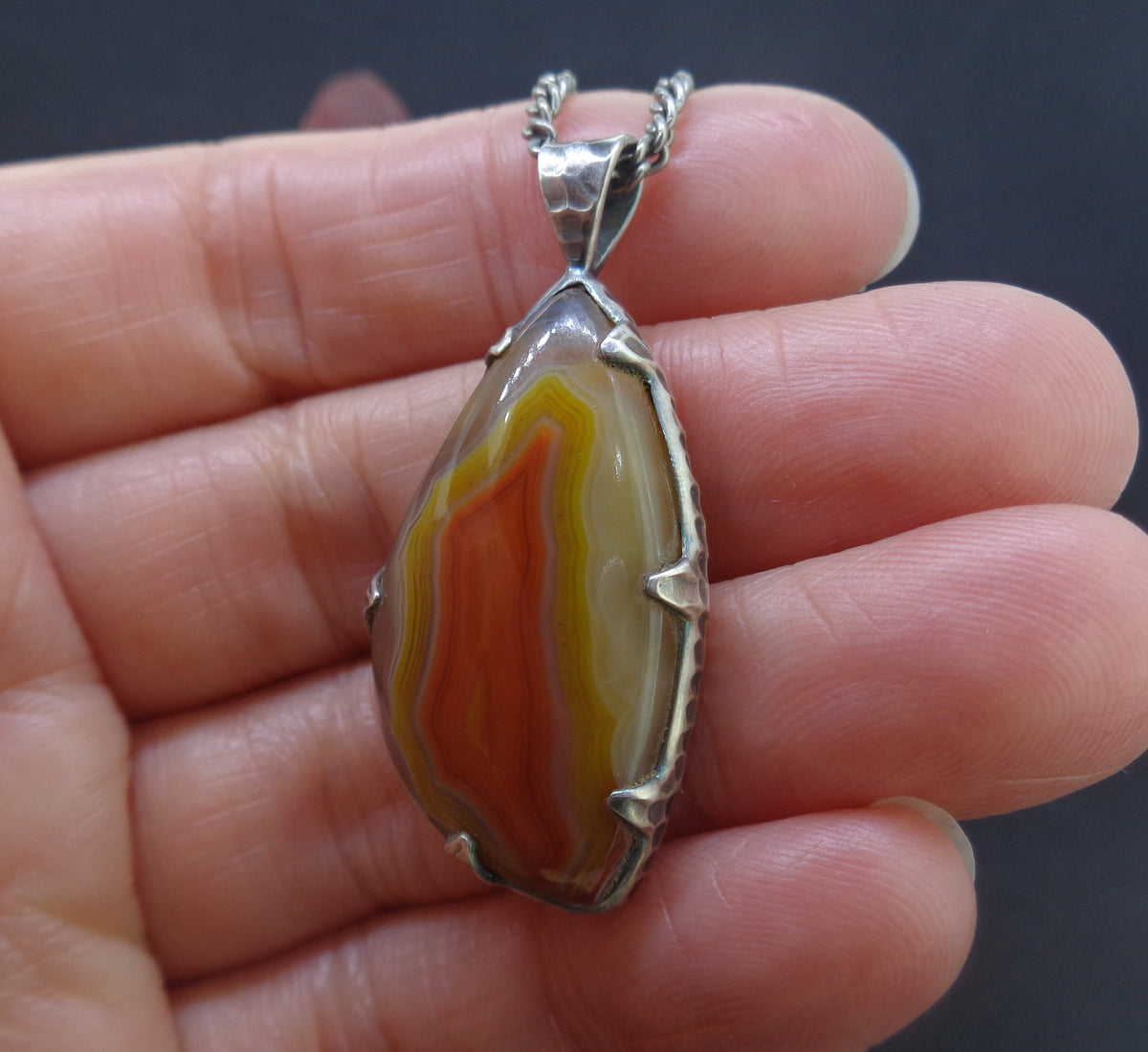Botswana Agate Sterling Silver Pendant image 5