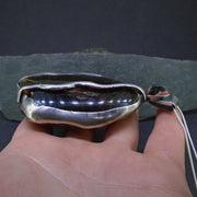 Blue Amber & Mexican Fire Opal  Sterling Silver Pendant image 3