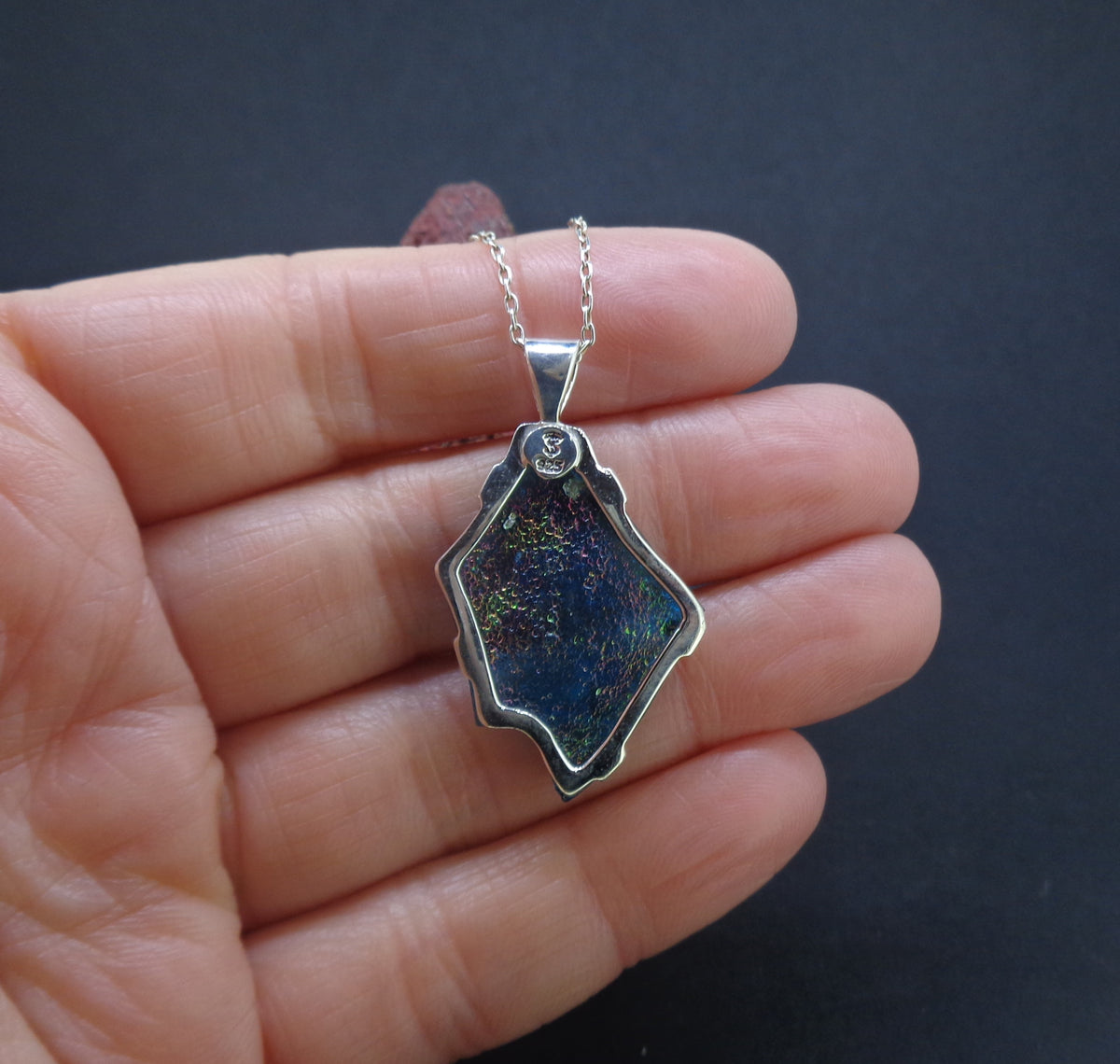 Ancient Roman Glass Sterling Silver Pendant image 6