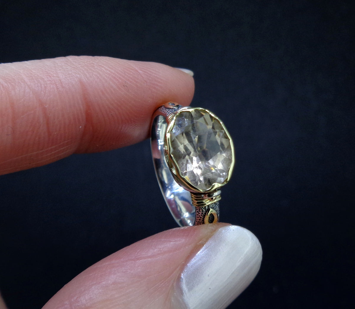 'Kiltyrie' Pertshire Smoky Quartz Scottish Gold & Silver Ring image 5