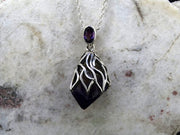 Bolivian Amethyst with African Amethyst Sterling Silver Pendant image 0