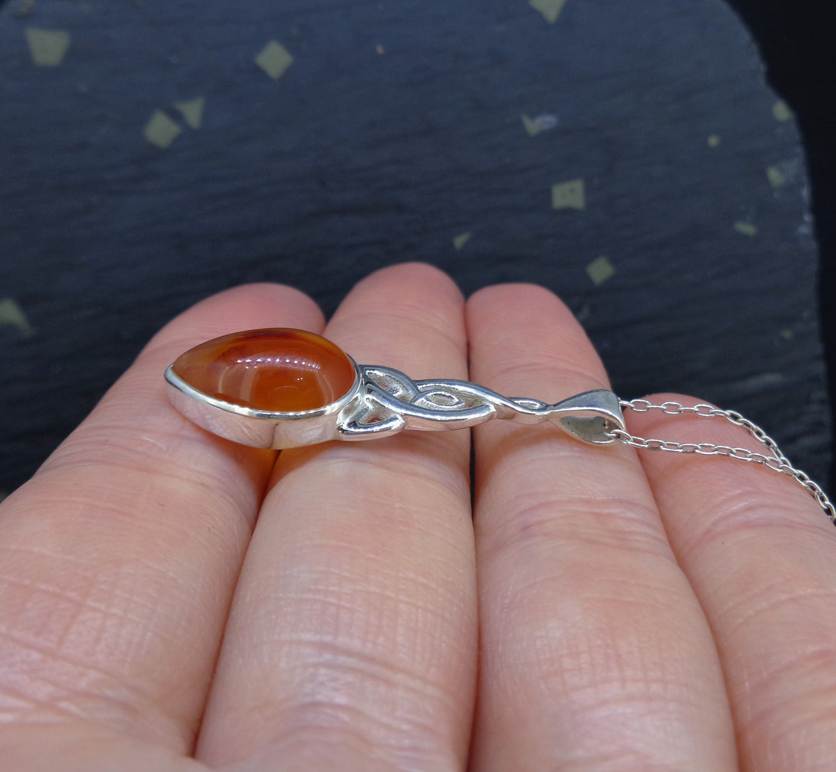 Carnelian Sterling Silver Pendant image 4