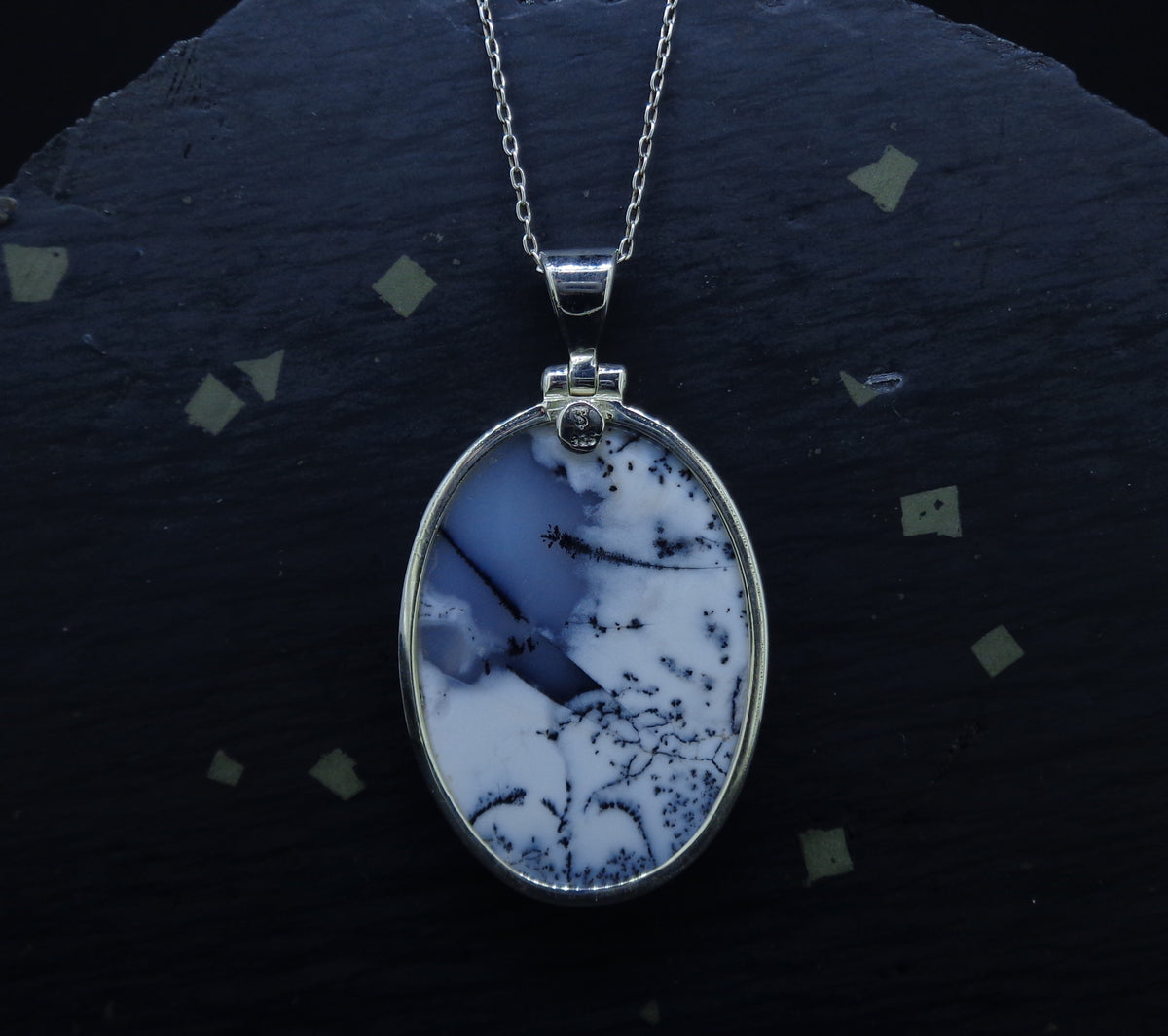 Dendritic Agate Sterling Silver Pendant image 6