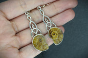 Ammonite Sterling Silver Celtic Drop Earrings image 1