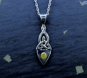 Gold Nugget Sterling Silver Celtic Arrow Pendant image 0