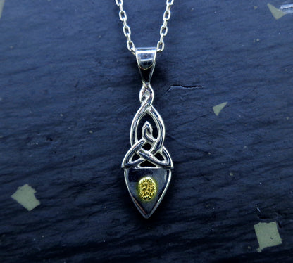 Gold Nugget Sterling Silver Celtic Arrow Pendant image 0