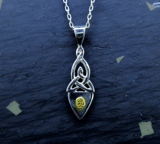 Gold Nugget Sterling Silver Celtic Arrow Pendant image 0