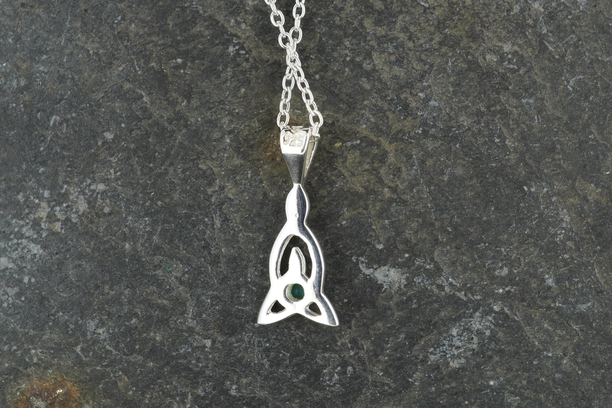 Petite Emerald Sterling Silver Celtic Pendant image 4