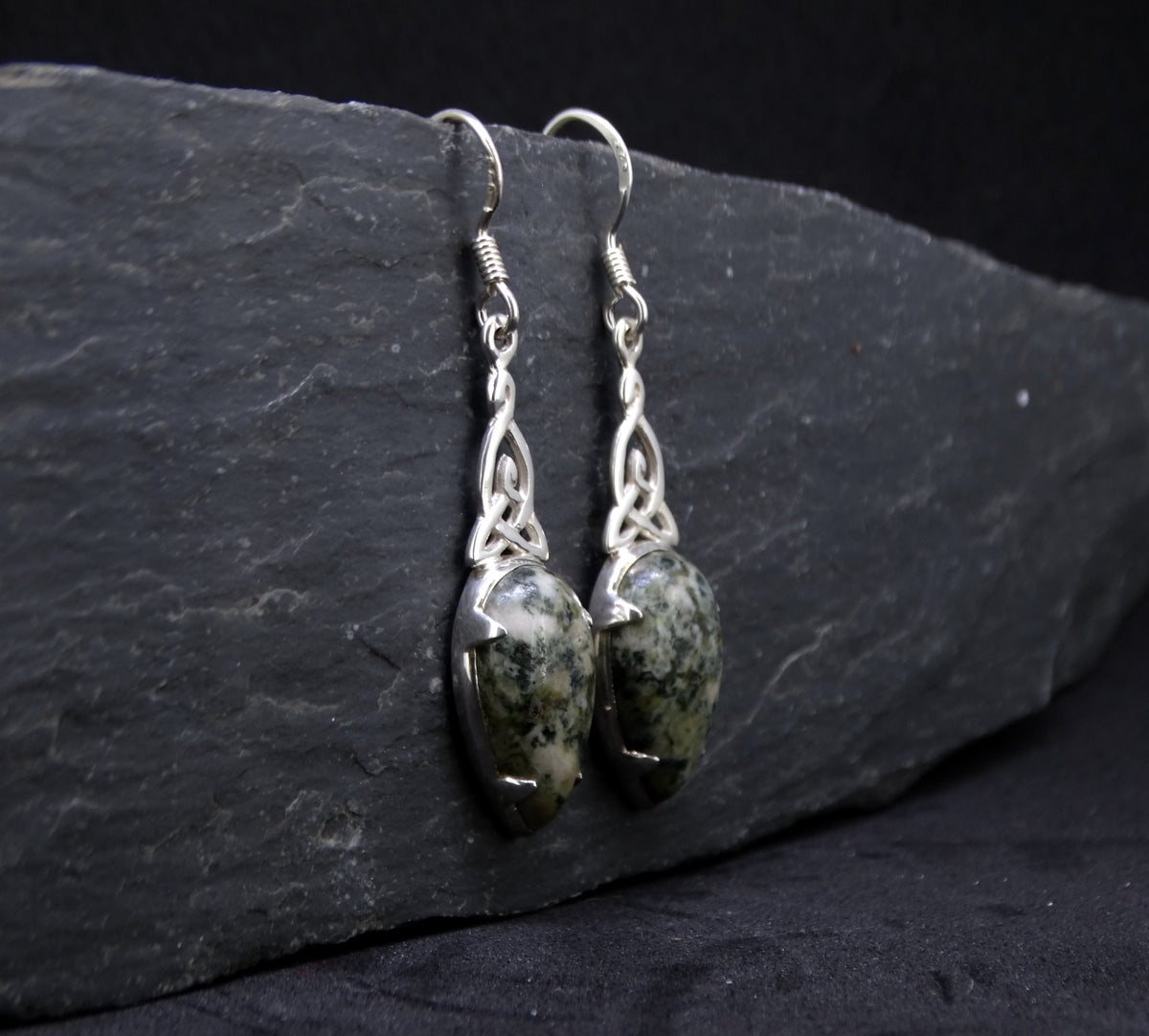Preseli Bluestone Sterling Silver Celtic Earrings image 3
