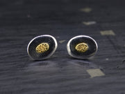 Gold Nugget Sterling Silver Stud Earrings image 0