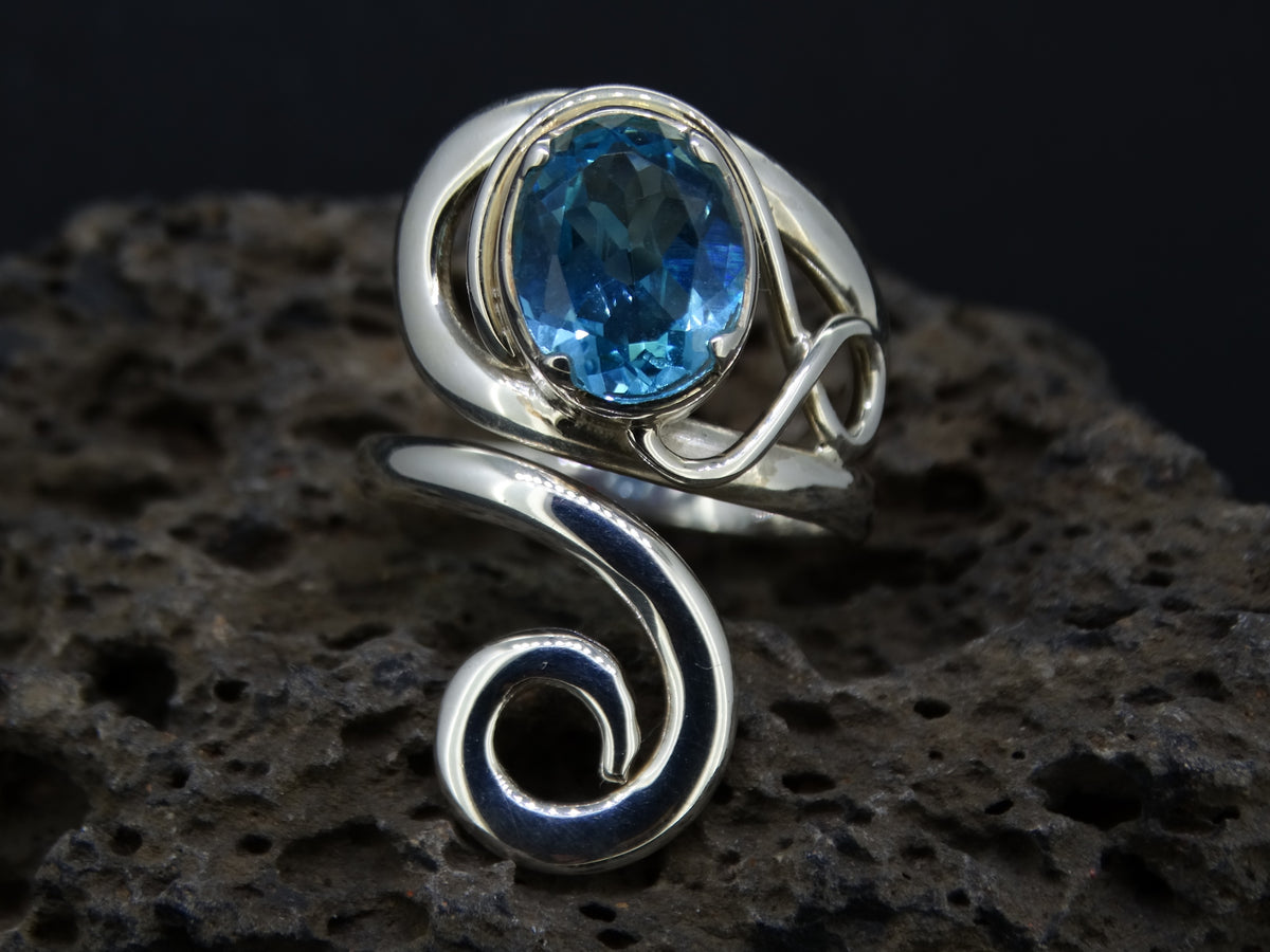 Blue Topaz Sterling Silver Ring image 0