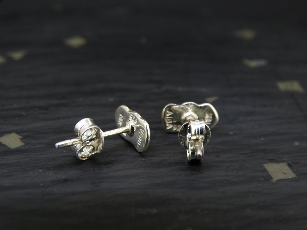 Gold Nugget Sterling Silver Stud Earrings - 8x4mm image 4