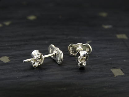 Gold Nugget Sterling Silver Stud Earrings - 8x4mm image 4