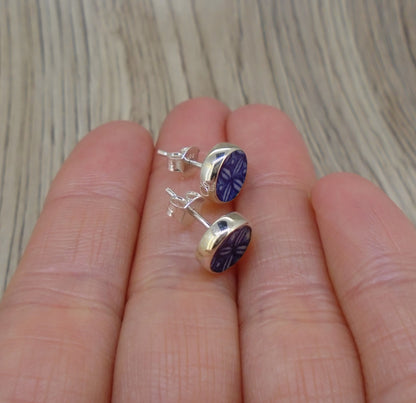 Old Willow 'Diamond' Sterling Silver Stud Earrings (8mm) image 2